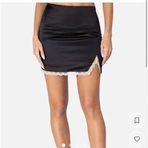 Adika Raven Satin Finish Mini Skirt